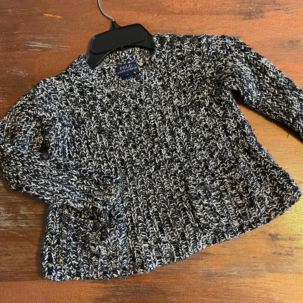 Ralph Lauren Girls Chunky 100% Cotton Cable Knit Sweater Size 6 kids